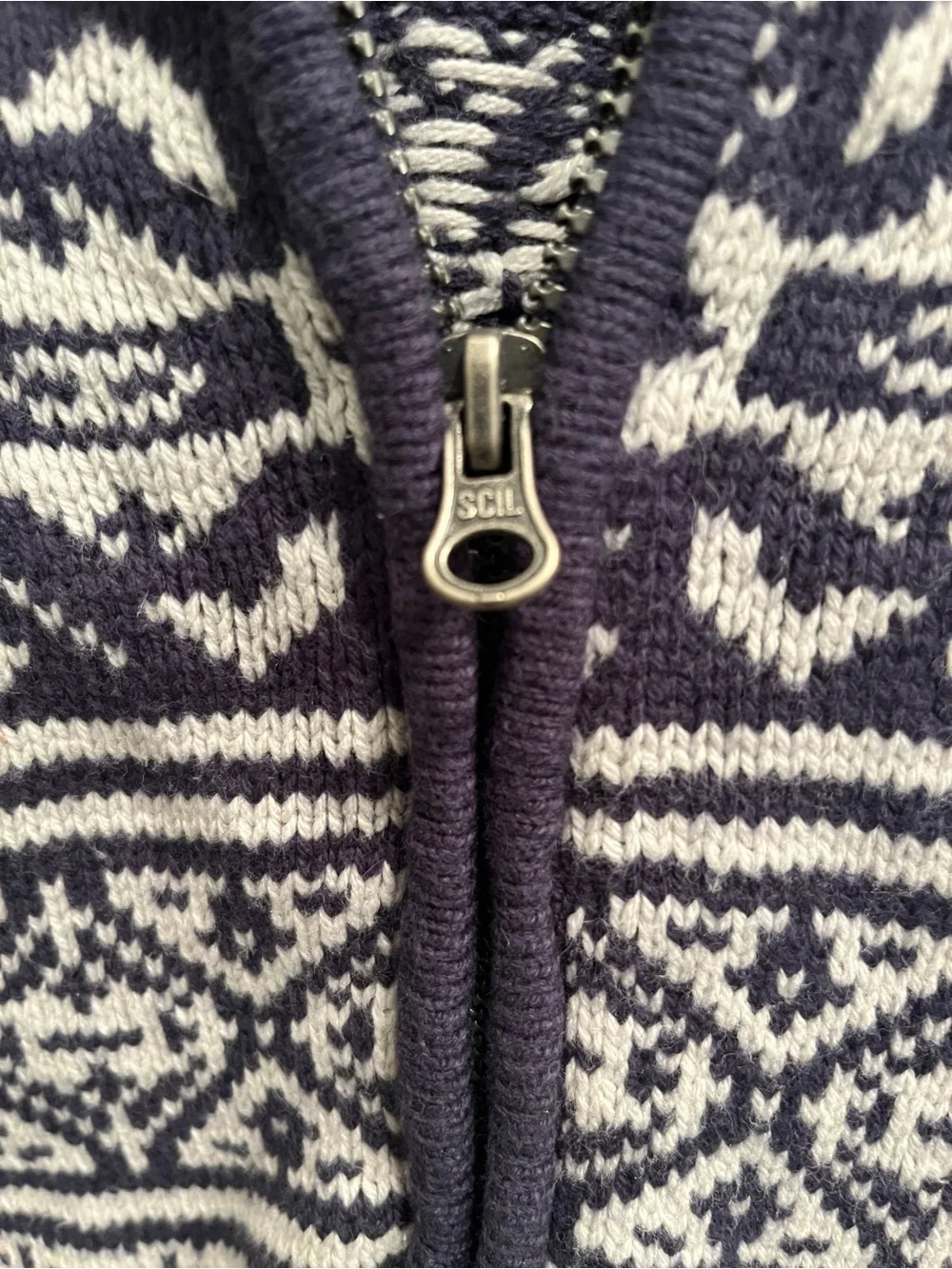 Kids OshKosh B'gosh Navy and White Zip-Up Hooded Sweater